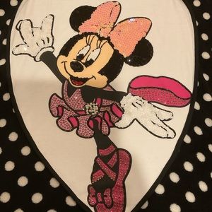 Disney Minnie Mouse Ballerina Bling Unique Polka Dot Sweater